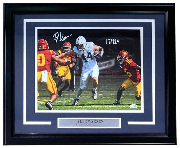 Tyler Warren Signed Framed 11x14 Penn State Nittany Lions Photo 17/224 JSA