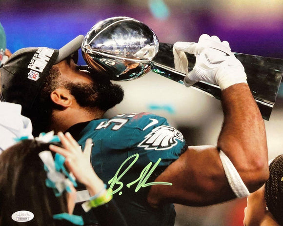 Brandon Graham Signed 11x14 Philadelphia Eagles SB52 Trophy Photo JSA