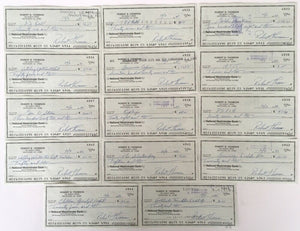 Bobby Thomson New York Giants Signed  Checks 4931-4944 JSA