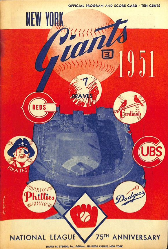 1951 New York Giants Official Program and Score Card - Sports Integrity