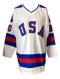 1980 USA Hockey (18) Signed White Olympic Hockey Jersey Do You Believe BAS - Sports Integrity