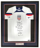 1999 USA Soccer Women's Team Signed Framed Nike Soccer Jersey BAS ITP - Sports Integrity