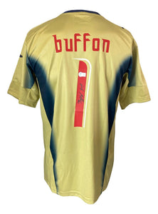 Gianluigi Buffon Signed Italy Puma Gold Soccer Jersey BAS