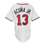 Ronald Acuna Jr Signed Custom White Pro - Style Baseball Jersey BAS ITP - Sports Integrity