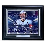 Tom Brady Signed Framed 16x20 Patriots Buccaneers Collage Photo Fanatics - Sports Integrity