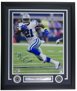 Ezekiel Elliott Signed Framed Dallas Cowboys 16x20 Photo BAS - Sports Integrity