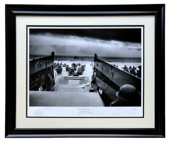 World War II D - Day Limited Edition Framed 23x28 Hulton Archive Giclee - Sports Integrity