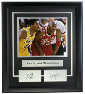 Kobe Bryant & Michael Jordan Framed 8x10 Photo w/ Laser Engraved Signatures - Sports Integrity