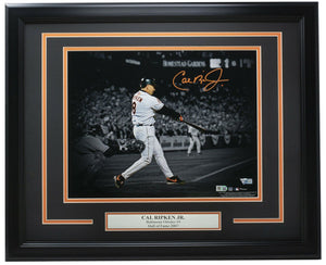 Cal Ripken Jr. Signed Framed Baltimore Orioles 11x14 Spotlight Photo Fanatics - Sports Integrity