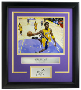 Kobe Bryant Framed 8x10 L.A. Lakers Dunk Photo w/Laser Engraved Signature - Sports Integrity