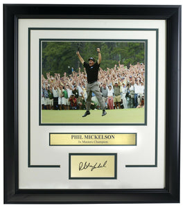 Phil Mickelson Framed 8x10 Golf Photo w/Laser Engraved Signature - Sports Integrity