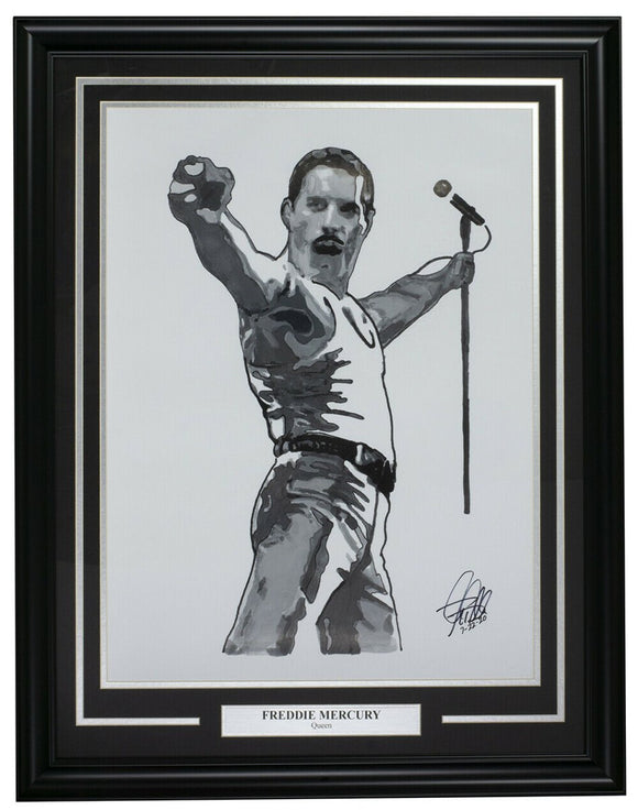 Freddie Mercury Framed Queen 18x24 Artist Print - Sports Integrity