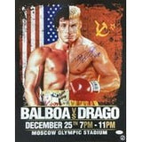 Dolph Lundgren Signed 16x20 Rocky IV Fight Poster Photo Drago Inscribed JSA ITP - Sports Integrity