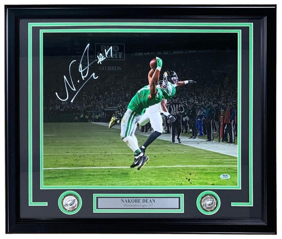 Nakobe Dean Signed Framed 16x20 Philadelphia Eagles Photo PSA/DNA