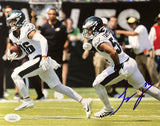 Jeremiah Trotter Jr Signed 8x10 Philadelphia Eagles Blocking Photo JSA