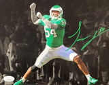 Jeremiah Trotter Jr Signed In Green 8x10 Philadelphia Eagles Spotlight Photo JSA