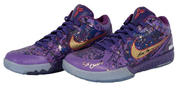 Kobe Bryant Lakers Signed Nike Zoom Kobe IV Prelude Shoes 5x Champ Panini