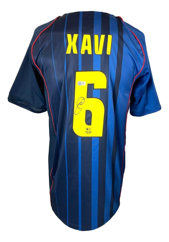 Xavi Signed Barcelona Nike Soccer Jersey BAS