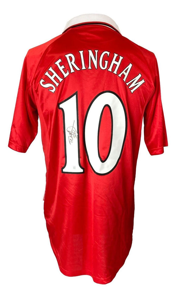 Teddy Sherringham Signed Manchester United Umbro Soccer Jersey BAS