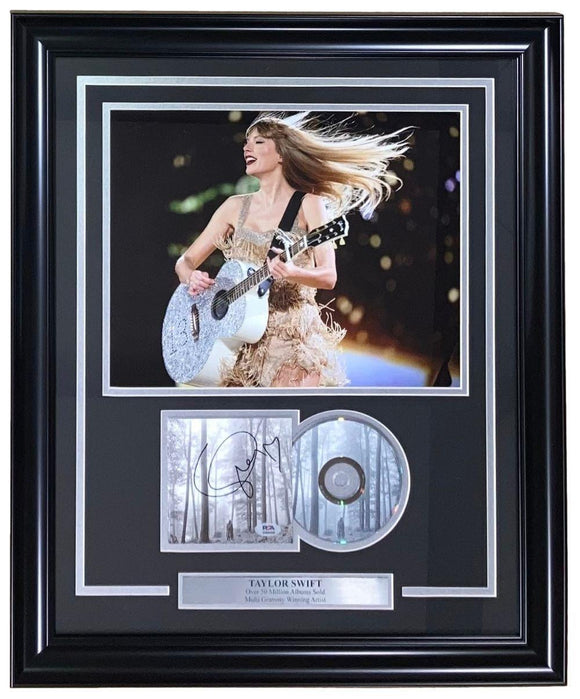 T Swift Signed Framed Folkore CD Booklet w/ 11x14 Photo PSA/DNA