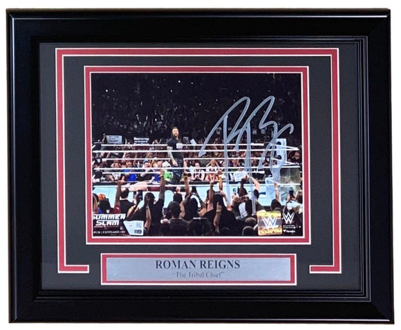 Roman Reigns Signed Framed 8x10 WWE Photo Fanatics