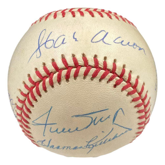 MLB 500 Hank Aaron Willie Mays & More Signed Home Run Club (9) NL Baseball BAS