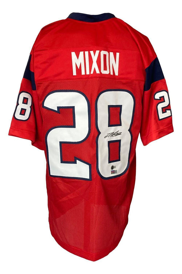 Joe Mixon Houston Signed Red Football Jersey BAS