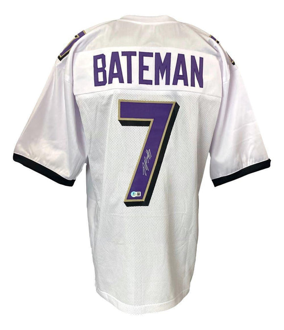 Rashod Bateman Baltimore Signed White Football Jersey BAS