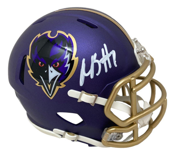 Rashod Bateman Signed Baltimore Ravens Alternate Mini Speed Helmet BAS