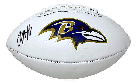 Rashod Bateman Signed Baltimore Ravens Logo Football BAS