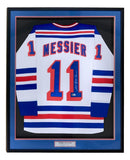 Mark Messier New York Signed Framed White Hockey Jersey BAS