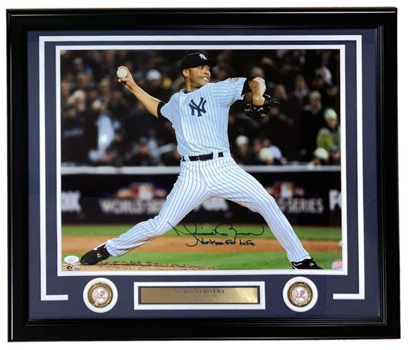 Mariano Rivera Signed Framed 16x20 New York Yankees Photo For Life JSA