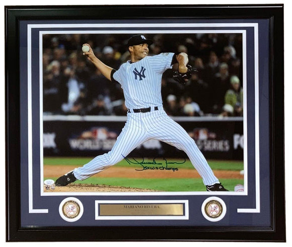 Mariano Rivera Signed Framed 16x20 New York Yankees Photo 5x WS Champs JSA