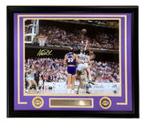 Magic Johnson Signed Framed 16x20 Los Angeles Lakers Photo vs Celtics BAS