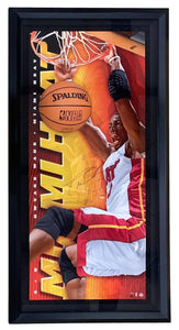 Dwyane Wade Signed Framed 29x56 Heat Breaking Through Collage UDA Hologram