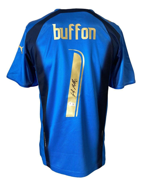 Gianluigi Buffon Signed Italy Puma Blue Soccer Jersey BAS