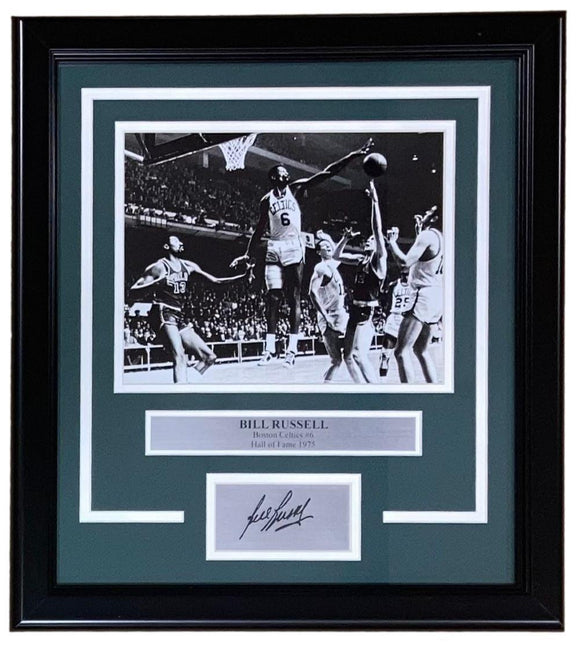 Bill Russell Framed 8x10 Boston Celtics Photo w/ Laser Engraved Auto