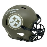 Joe Greene Signed Steelers FS Salute To Service Speed Replica Helmet HOF 87 BAS - Sports Integrity