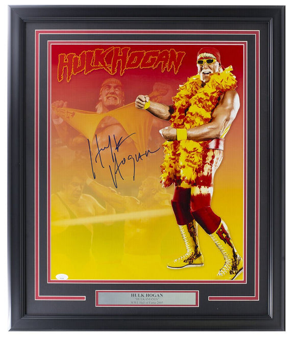 Hulk Hogan Signed Framed 16x20 WWE Photo JSA