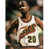 Gary Payton Signed 11x14 Seattle Supersonics Photo BAS - Sports Integrity