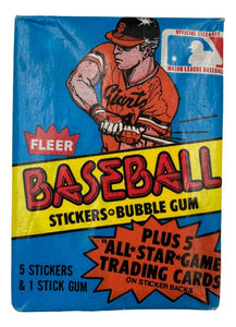 1981 Fleer MLB Baseball 5 Sticker Card Wax Pack - Sports Integrity