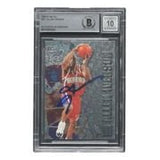 Allen Iverson Signed 1996 Metal #201 Philadelphia 76ers Rookie Card BAS Auto 10 - Sports Integrity