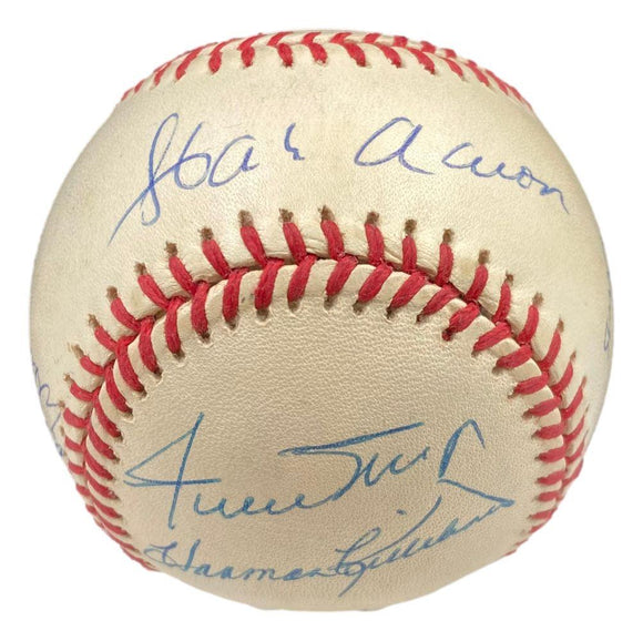 MLB 500 Home Run Club (9) Signed NL Baseball Hank Aaron Willie Mays & More BAS