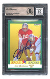 Joe Montana Signed 1991 Fleer #408 San Francisco 49ers Trading Card BAS Auto 10 - Sports Integrity