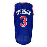 Allen Iverson Signed Custom Blue Pro - Style Basketball Jersey JSA ITP - Sports Integrity