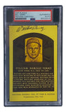 Bill Terry Signed 4x6 New York Giants Hall Of Fame Plaque Card PSA/DNA 85026274 - Sports Integrity