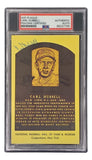 Carl Hubbell Signed 4x6 New York Giants Hall Of Fame Plaque Card PSA/DNA 85027766 - Sports Integrity