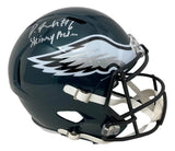 Devonta Smith Signed Eagles FS Speed Replica Helmet Skinny Batman Fanatics - Sports Integrity