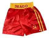 Dolph Lundgren Signed Custom Rocky IV Boxing Trunks Drago Inscribed JSA ITP - Sports Integrity