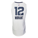 Ja Morant Signed Memphis Grizzlies White Nike Swingman M Jersey BAS